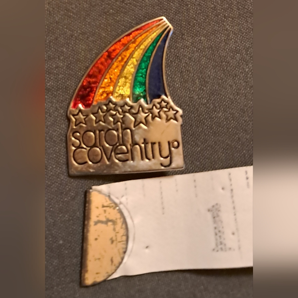 SARAH COVENTRY RAINBOW & STARS CAMPAIGN LAPEL PIN